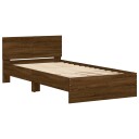 vidaXL Sengeramme med hodegavl brun eik 100x200 cm konstruert tre 8721012239739