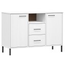 vidaXL Skjenk med metallben hvit 113x40x77 cm heltre OSLO