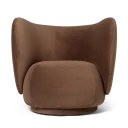 Ferm Living Rico Lounge Lenestol Rich Velvet   Soft brown