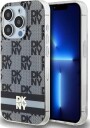 DKNY IML MagSafe-etui med rutete ensfarget mønster og trykte striper til iPhone 13 Pro / 13 - Svart