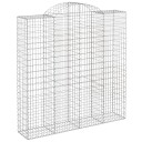 vidaXL Gabionkurver buede 2 stk 200x50x200/220 cm galvanisert jern