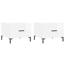  Salongbord 2 stk høyglans hvit 50x50x40 cm konstruert tre 8720845428624