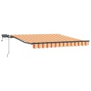 Manuell Uttrekkbar Markise med LED Gul og Oransje 350 x 250 cm