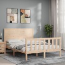 vidaXL Sengeramme med hodegavl 4FT6 double heltre 8720845978969