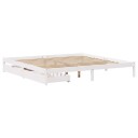  Sengeramme med madrass hvit 200x200 cm heltre furu 8721102938344