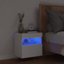  Vegghengt TV-benk med LED hvit 40x30x40 cm 837169