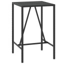  Barbord med glassplate svart 70x70x110 cm polyrotting 362586