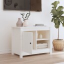 vidaXL TV-benk hvit 70x36,5x52 cm heltre furu
