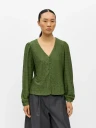 OBJLAILA L/S V NECK TOP BRONZE GREEN