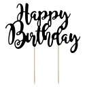 PartyDeco Kakedekorasjon Happy Birthday Svart