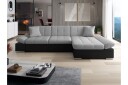 Vananda Sofa med Sjeselong 3 seter i Kunstlær   Svart / Grå