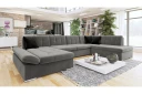 Zumar Sofa med Sjeselong og Divan 4 seter   Grå/Svart