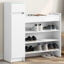  Skohylle hvit 100,5x28x100 cm konstruert tre