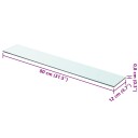 vidaXL Hyllepaneler 2 stk klart glass 80x12 cm