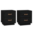 vidaXL Nattbord 2 stk svart 40x34x45 cm heltre furu