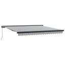  Uttrekkbar markise antrasitt og hvit 4x3 m stoff og aluminium 3216130