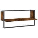  Vegghylle med stang røkt eik 65x25x30 cm 8721012046245