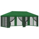 vidaXL Hagepaviljong med sidevegger 6 x 3 m Grønn Polyester og stål