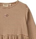 Wheat Kjole - Rib - Sessa - Varm hassel Stripe - Wheat - 4 år (104) - Kjole Beige Brun