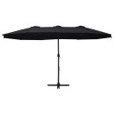 vidaXL Parasol med aluminiumsstang 460x270 cm svart