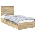  Seng med Oppbevaring Sonoma eik 100 x 200 cm Konstruert tre