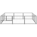 vidaXL Hundegård svart 9 m² stål