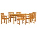 Spisebordsett 7 pcs Naturlig tre 180 x 90 x 75 cm