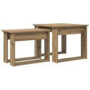  Kaffebord Sett 2 pcs Artisan Eik Konstruert tre