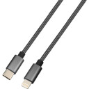 J&EL Ladekabel USB-C til Lightning 1m sort - 93111