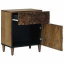  Sengekabinett med skuff Brun 50 x 33 x 60 cm Massiv mango tre