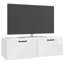  Vegghengt TV skap Høgglans hvit 98 x 41 x 30 cm Konstruert tre