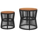  Utendørs sidebord med treplate 2 stk svart polyrotting 366291