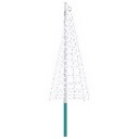 vidaXL Juletrebelysning med spyd og flaggstang 180 cm 200 LED-lys