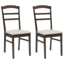  Spisestuestol 2 pcs Lys Brun og Lys Solid Gummitre