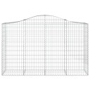 vidaXL Gabionkurver buede 7 stk 200x50x120/140 cm galvanisert jern