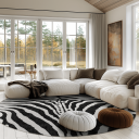 Rundt teppe   Zebra svart/hvit Størrelse: Ø 240 cm