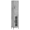 vidaXL Highboard betonggrå 34,5x34x180 cm konstruert tre 8720845484750