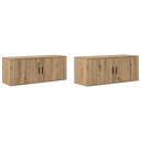  Veggmontert TV hylle sett 2 pcs Artisan Eik 100 x 34,5 x 40 cm