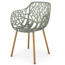 Fast Forest Stol med armlener Iroko/Green Tea