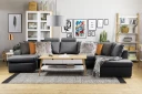 Crazy 5 seters Høyrevendt U formet X Large Sofa med Divan og Sjeselong i Stoff   Mørk grå