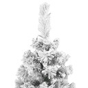 vidaXL Slankt kunstig juletre med flokket snø grønn 150 cm PVC