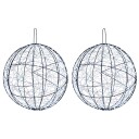 vidaXL Julefiniallys 2 stk. 1900 LED-lys Kaldhvit Diameter 60 x 63 cm