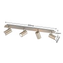 Lindby Joffrey takspot, 4 lyskilder, 80 cm, nikkel