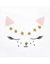 20 stk Rosa Servietter med Katteprint 33x33 cm