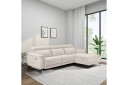 Reclinersofa med hjørne Loft24 Hjørnesofa Loft24 Lund med elektrisk recliner Hvit Høyrevendt  