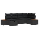 vidaXL Hagesofa Set Svart polyrotting