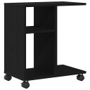  Sidebord med hjul svart eik 50x30x55 cm laget av tre