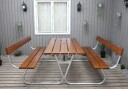 Benkesett Picnic Stabil Med Rygg   Cappucino