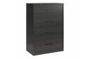 Kommode BrEZ 71x40x102 cm Svart eik   71x40x102 cm Svart eik