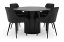 Scandinavian Choice Kopparbo Rund Spisegruppe 130 cm 4 Alsarp Spisestoler   Svart